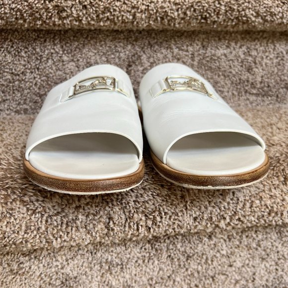 HERMÈS Vaisseau Men\'s White  Leather Slides. main image 10